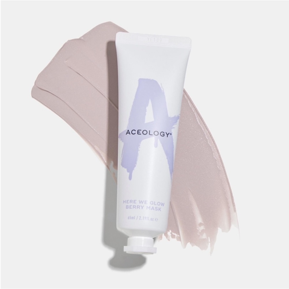NWT ACEOLOGY Here We Glow berry face mask 65ml new in box